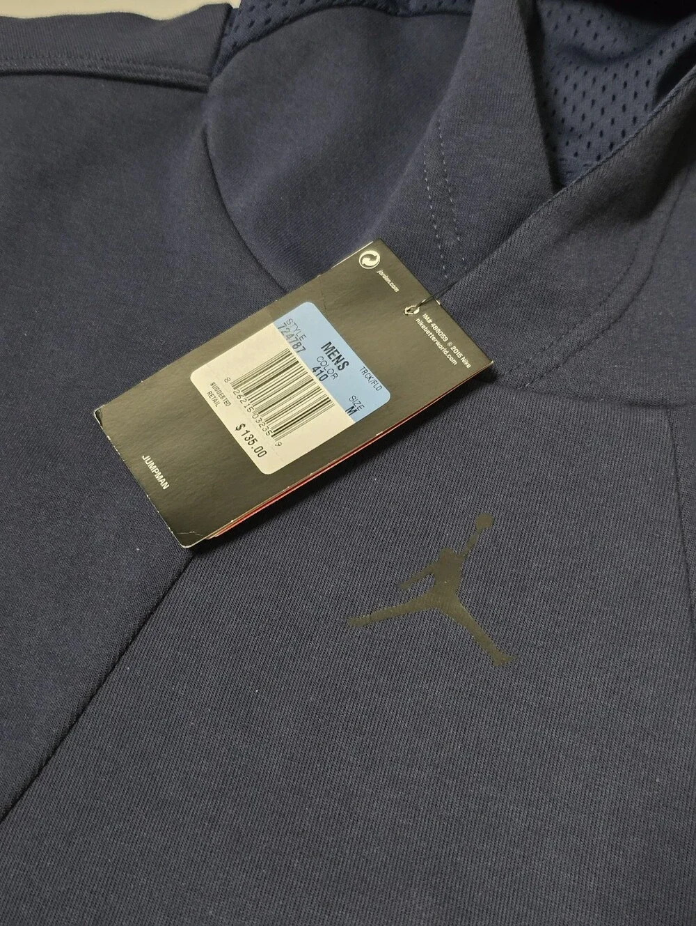 Jordan Jumpman Men's Blue Fleece Sleeveless Pullover Hoodie w/ Pockets Size M